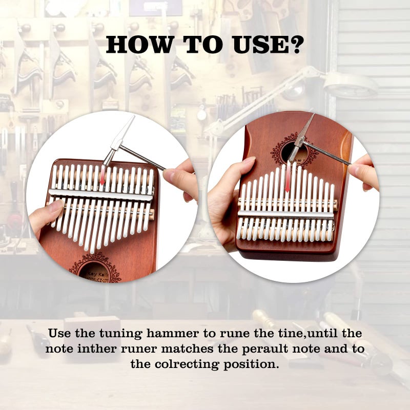 SHUS LIVE Kalimba Thumb Piano 17 Keys, Portable Mbira Finger Piano, Easy to Learn Musical Instrument Gift for Kids and Adult Beginners, Brown1 - Image 5